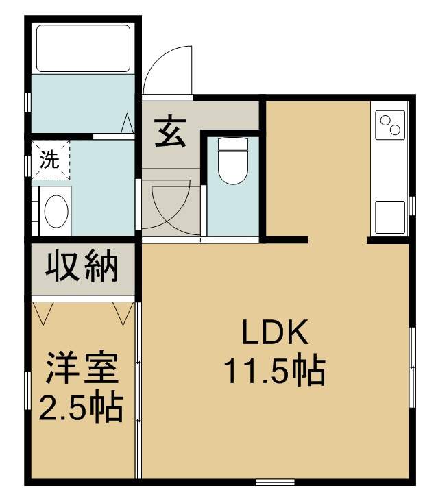 アルム大和町Ⅲ 202号室 間取り
