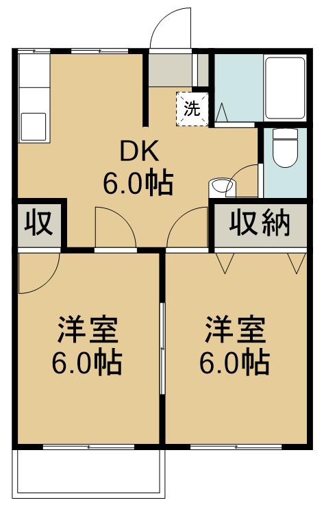 東海ハイツＢ棟 102号室 間取り