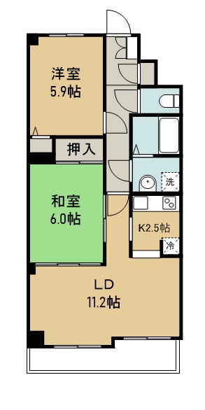 田子ガーデンハイツ 307号室 間取り