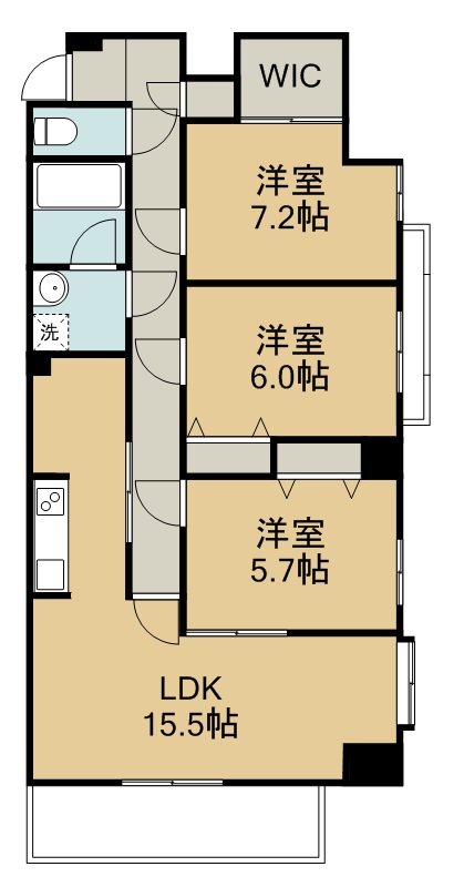 ディアグレイス五輪 207号室 間取り