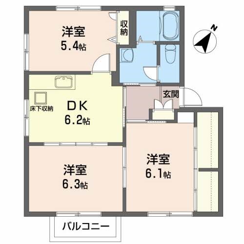 サニーコート弐番館 101号室 間取り