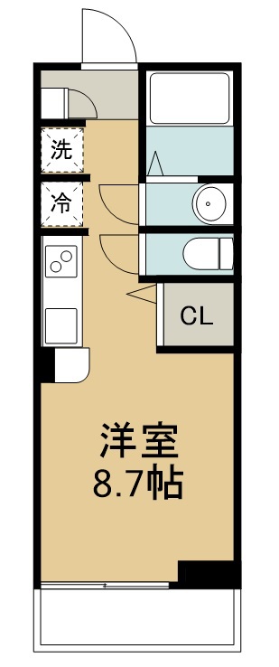 クリスタルブルー 105号室 間取り