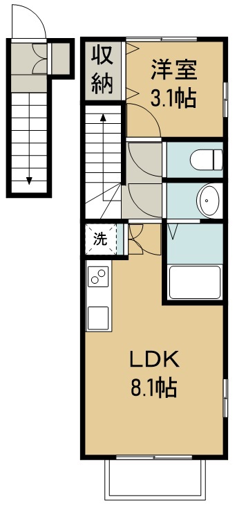 ラクラス福田町 206号室 間取り