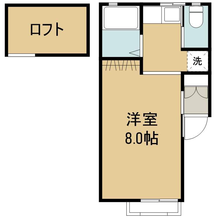 ミモザ館多賀城 203号室 間取り
