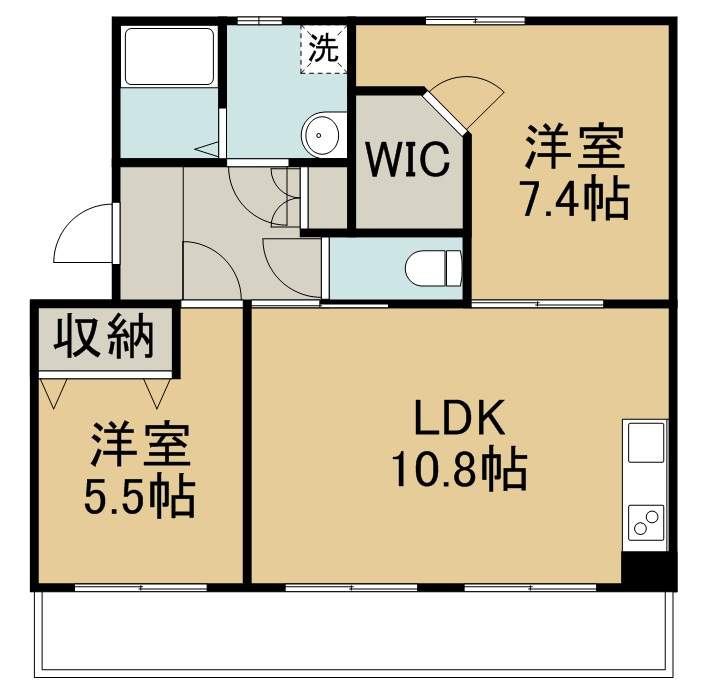 ＫＳ宮千代Ⅱ 201号室 間取り