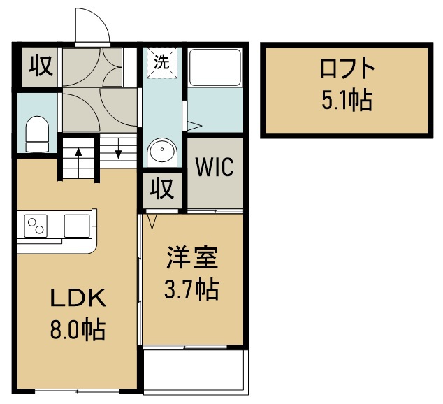 クロノス卸町 102号室 間取り