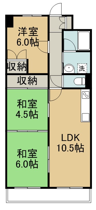 ＡＩマンション大和 303号室 間取り