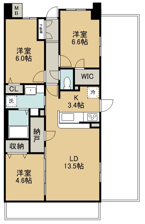 ＤＲＥＳＳＥＲ新田東 1005号室 間取り