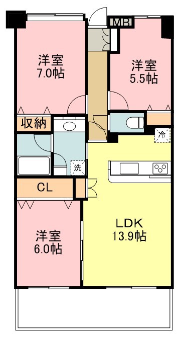 ＭＦＰＲコート宮町 804号室 間取り