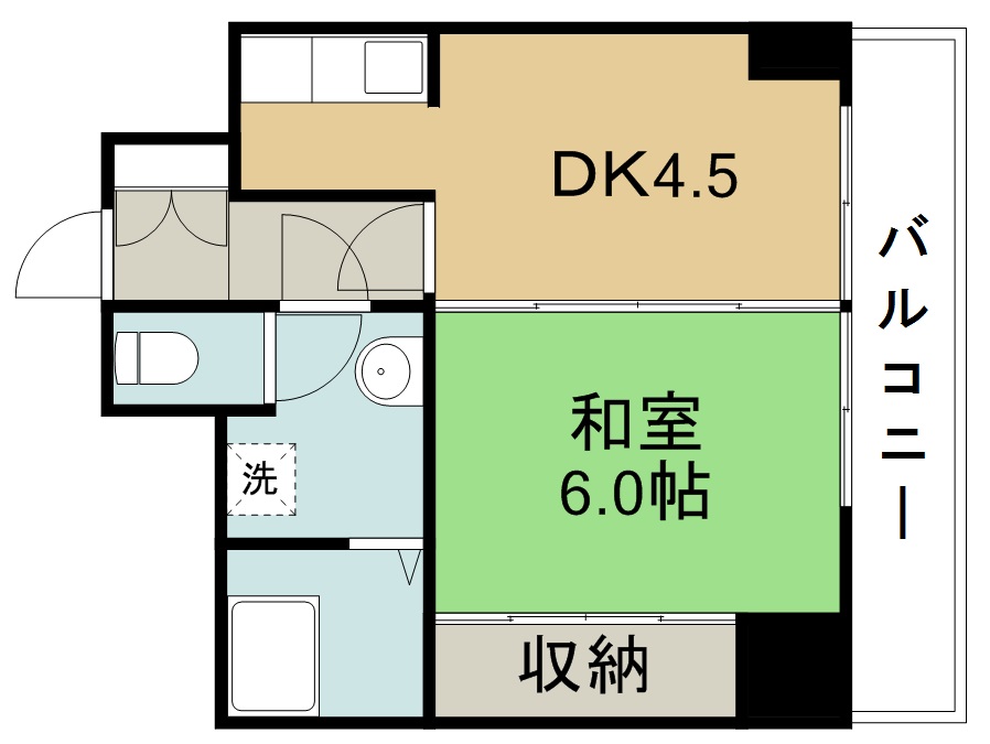 グランドール大和町 706号室 間取り