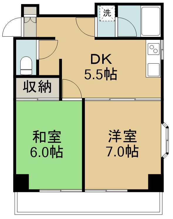 パストラル大和 205号室 間取り