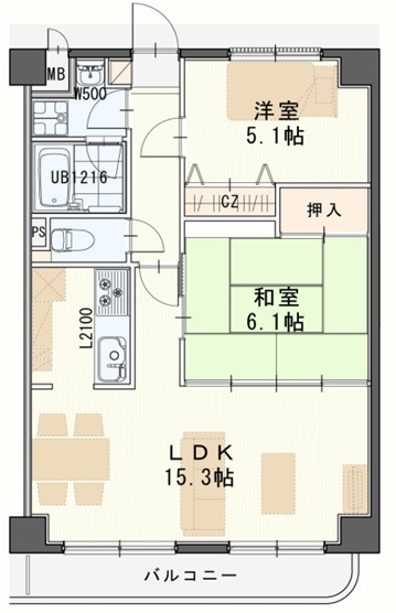 グレンパレスＯｋｉｎｏ 603号室 間取り