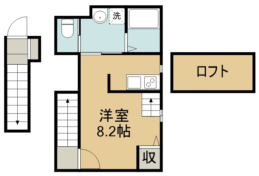 サンヴューズ 205号室 間取り