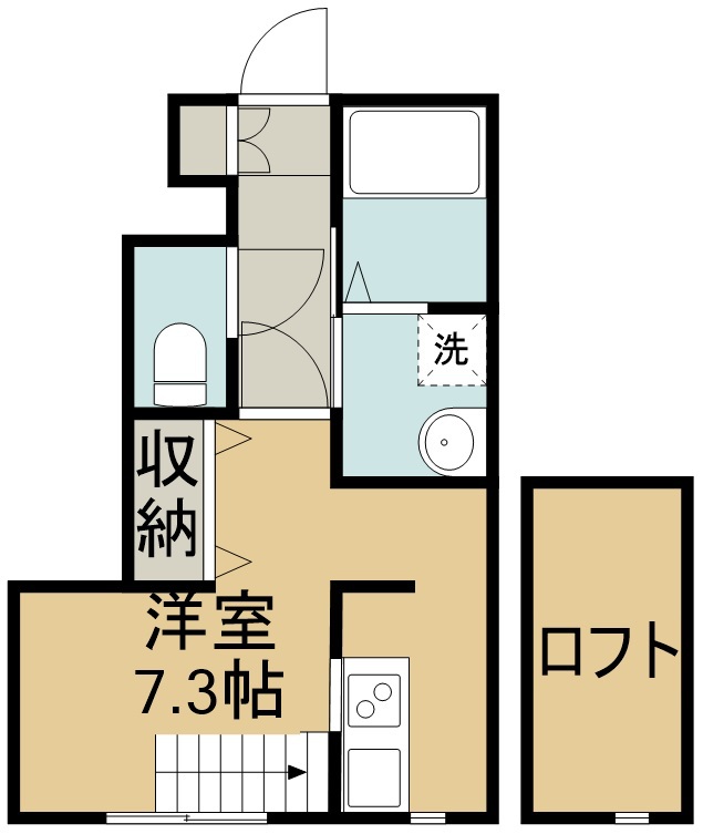サンヴューズ 105号室 間取り