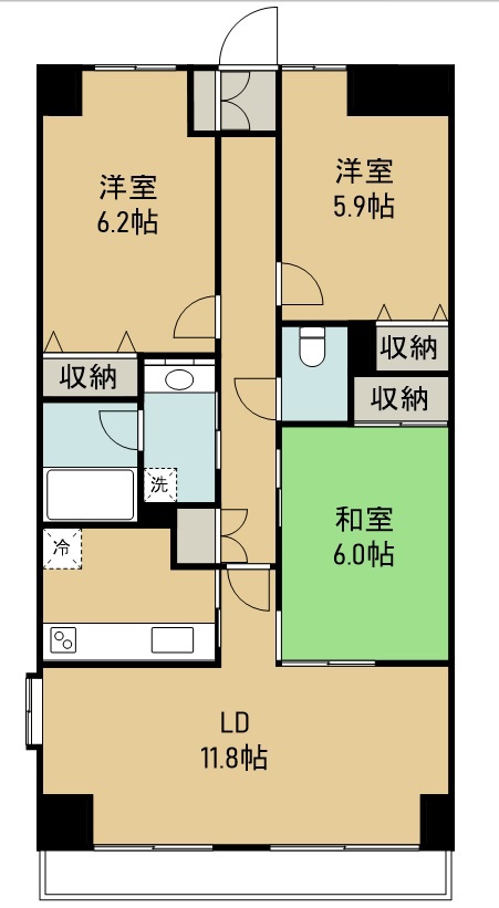 東仙台ガーデンハイツⅢ 305号室 間取り