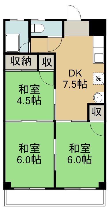 伊藤コーポ 406号室 間取り