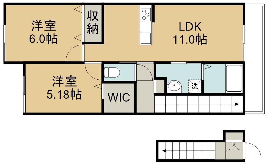 Ｐａｗｓ沖野 間取り図