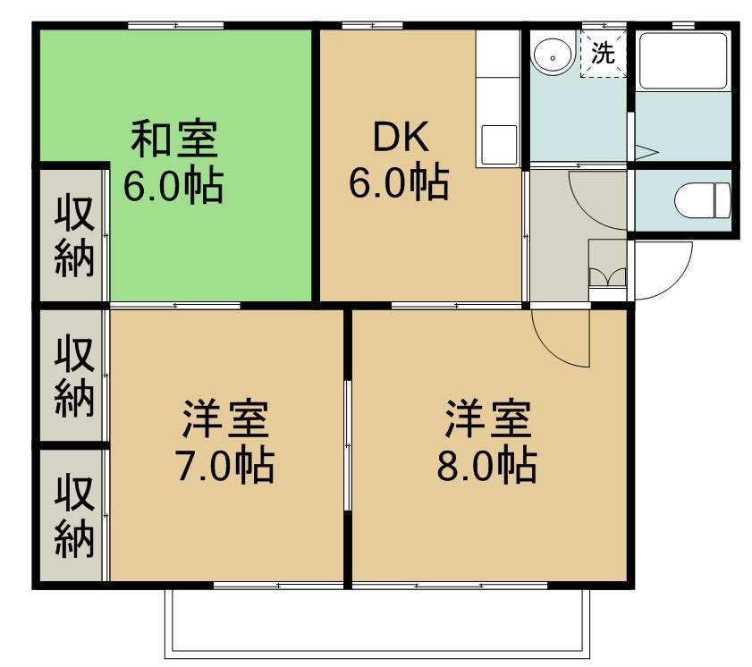 フルール５１ 101号室 間取り