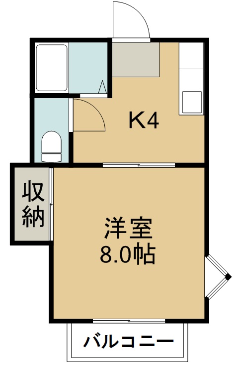 大和町ハイツ 101号室 間取り