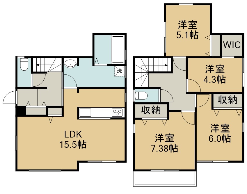 双葉ケ丘１丁目貸家 間取り図