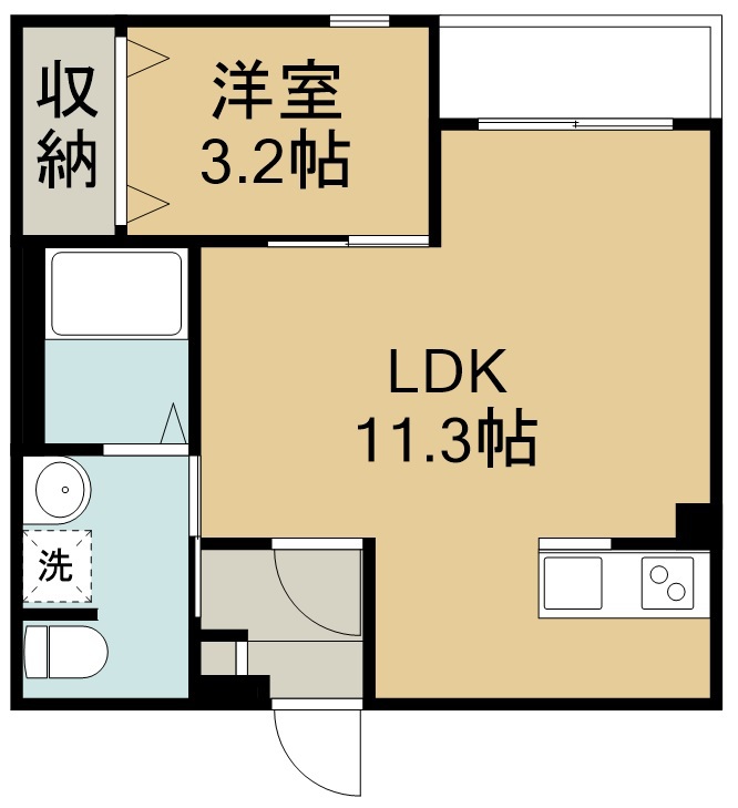 ステラ連坊 202号室 間取り