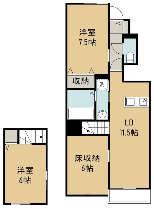 メリファ東仙台Ⅱ 間取り図