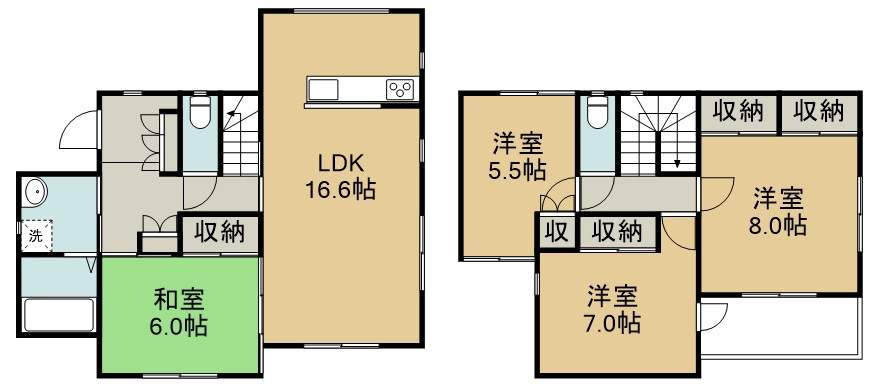 福田町貸家 間取り図