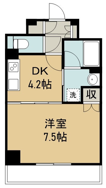 ラフルール連坊 405号室 間取り