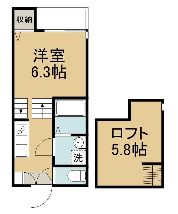 ハーモニーテラス福住町 205号室 間取り