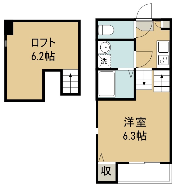 チサリテラスⅠ 202号室 間取り