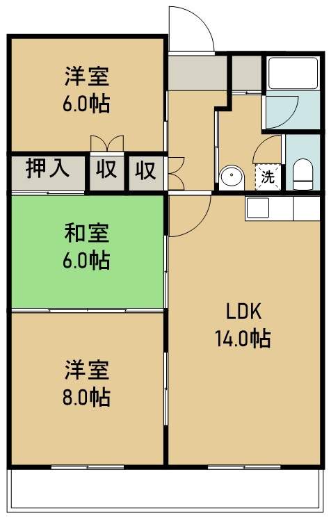 マンション二枚橋 間取り図