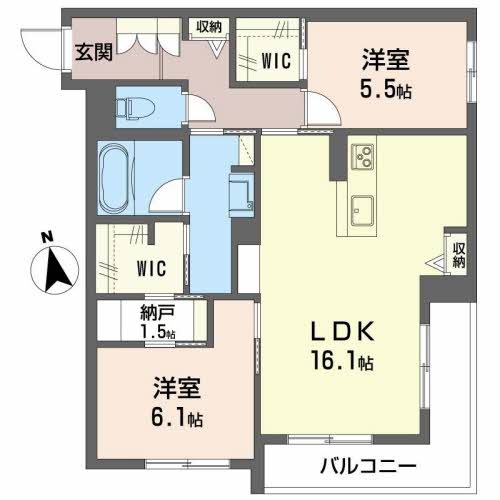 シャーメゾン胡蝶 203号室 間取り