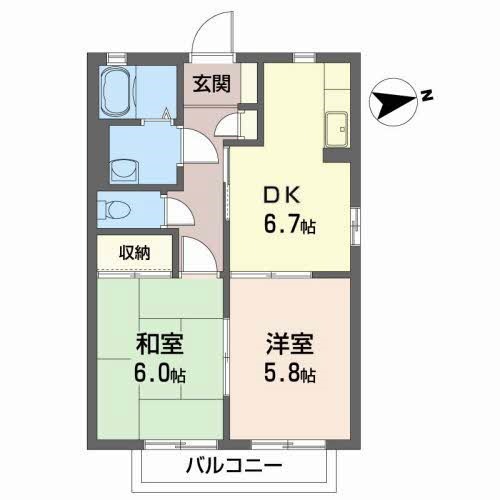 バリュージュ今泉 203号室 間取り