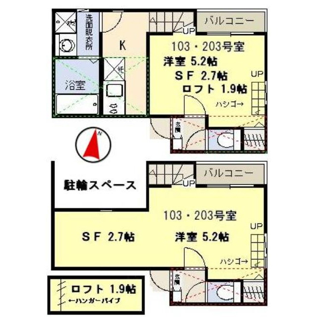 Casa Felice 通町 103号室 間取り