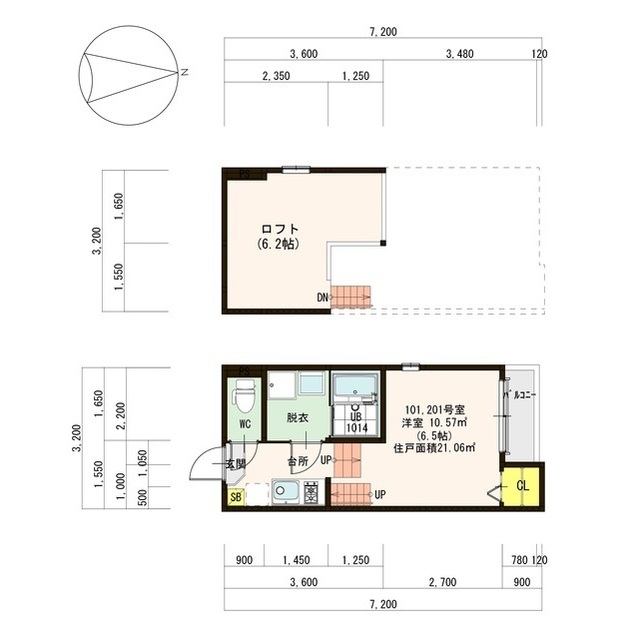 KMDハウス 201号室 間取り