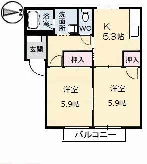 フローラル一の宮　Ａ棟 間取り