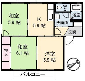 レーヴィンスＫＡＳＥＮ　香 間取り