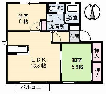 グランカーサ安岡　Ⅳ棟 間取り