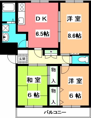 ヴァン・ヴェール久米 間取り