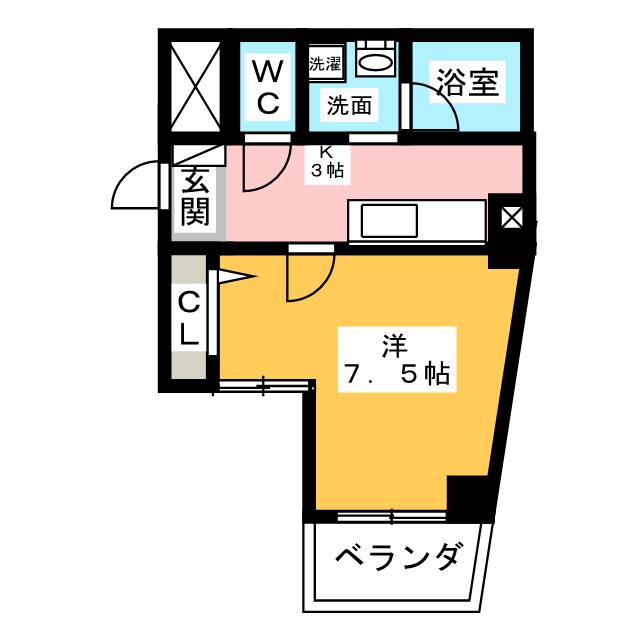 スカイコート阿由知通 間取り