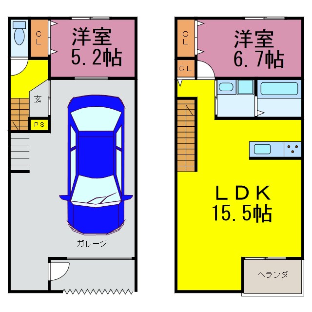 エーデル早川Ⅱ 間取り図