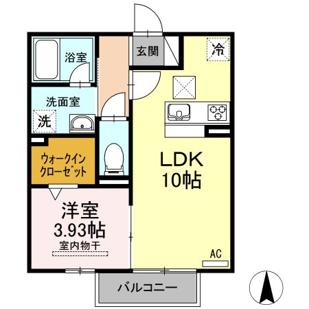 ラフレーズ 106号室 間取り