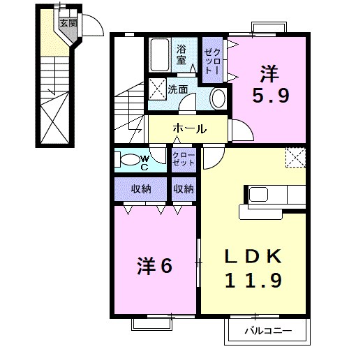 エアリーヒルズⅠ 203号室 間取り