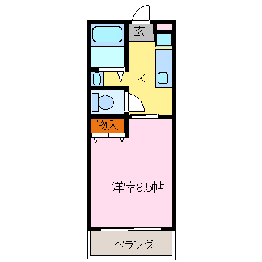 ウイング 206号室 間取り