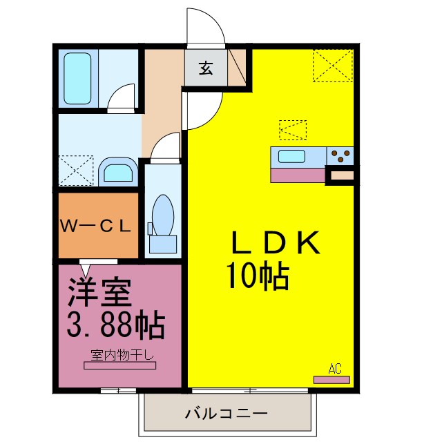 ラフレーズ 205号室 間取り