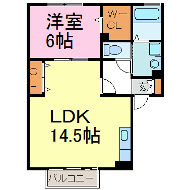 ウィックス 102号室 間取り