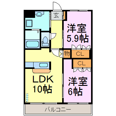 サクラハイツ 202号室 間取り