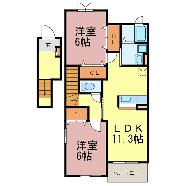 エスペランサ壱番館 201号室 間取り