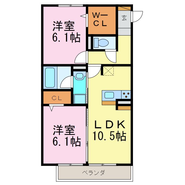 リヴェール飛香台 203号室 間取り