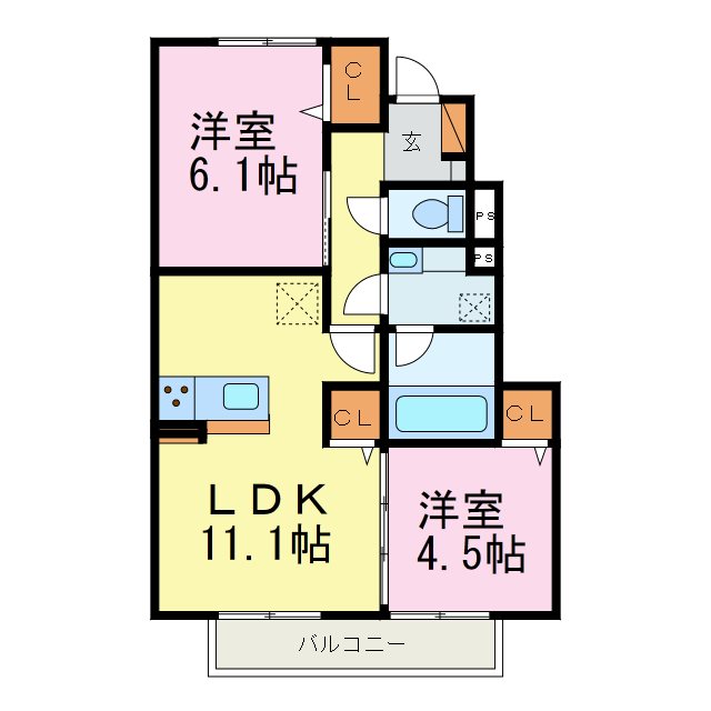 ルミエールASUKA 103号室 間取り